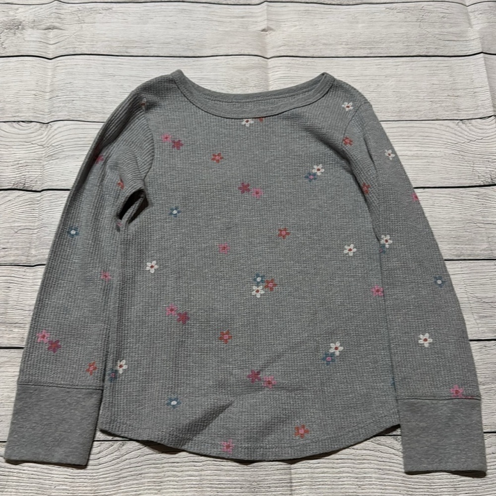 Garanimals Gray Thermal with Multicolored Flowers Long Sleeve Shirt size 5T